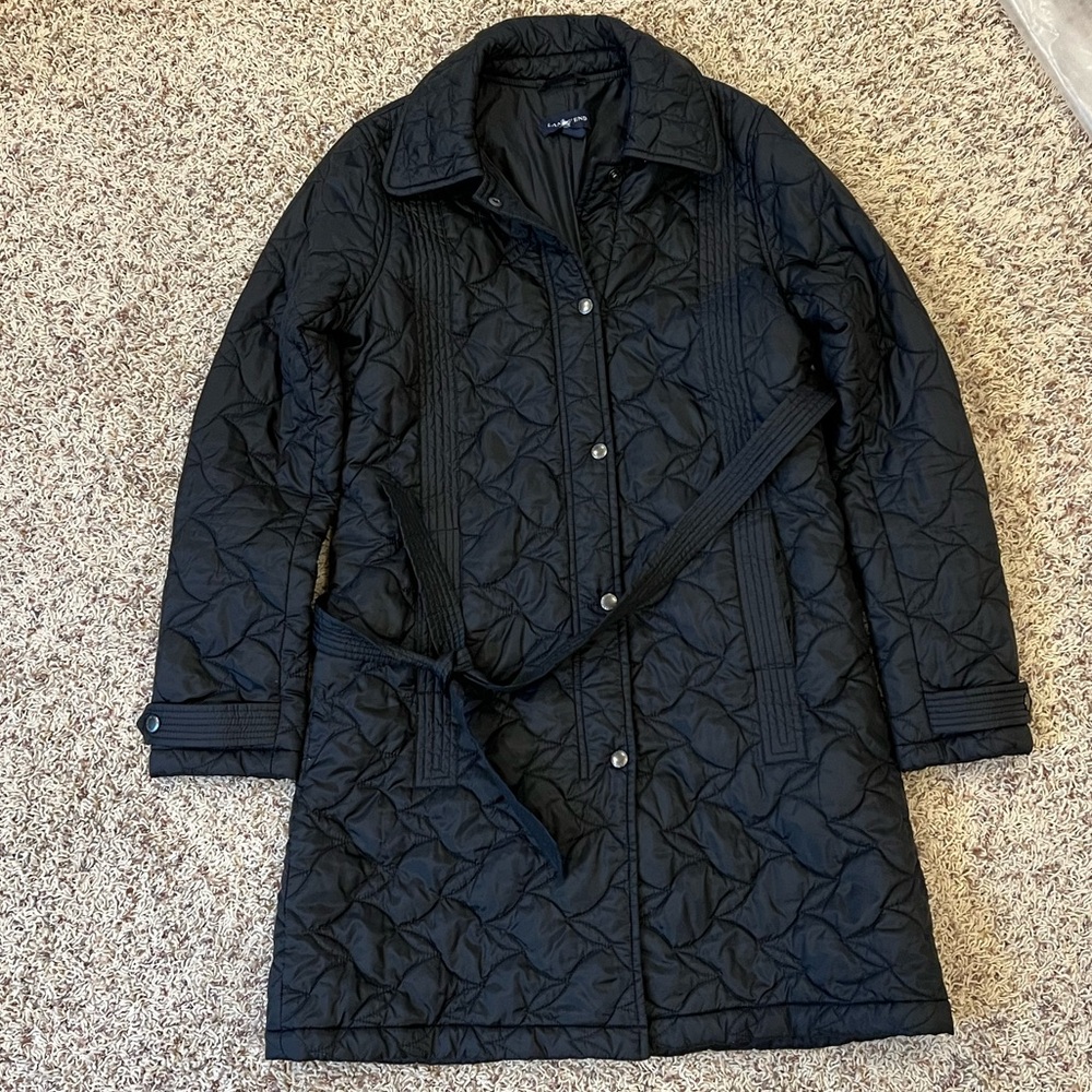 Lands' End Women's Black Quilted Puffer Jacket-Small